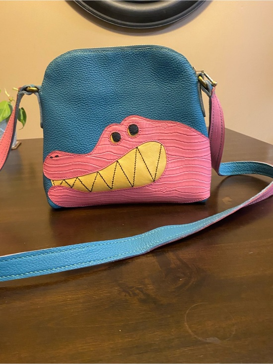Handbags - Unique Blue and Pink Alligator Crossbody Bag
